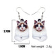 White Siamese Cat Drop Earrings