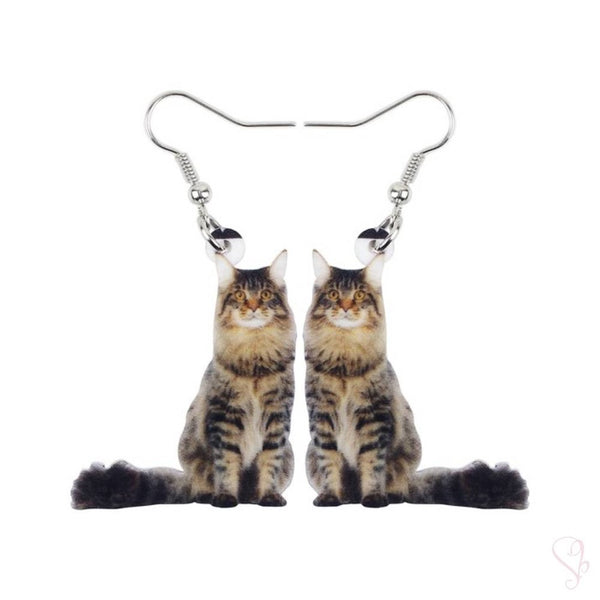 Ragamuffin Cat Drop Earrings