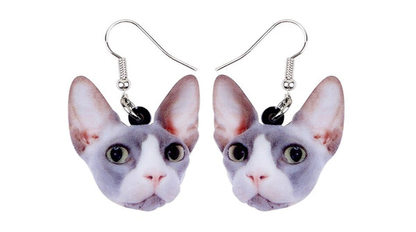 Cute Cat Face Drop Earrings