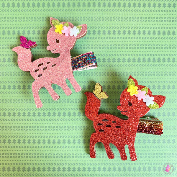 Glitter Reindeer Hair Clip