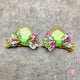 Brown & Yellow Glittered Cat Ear Clips