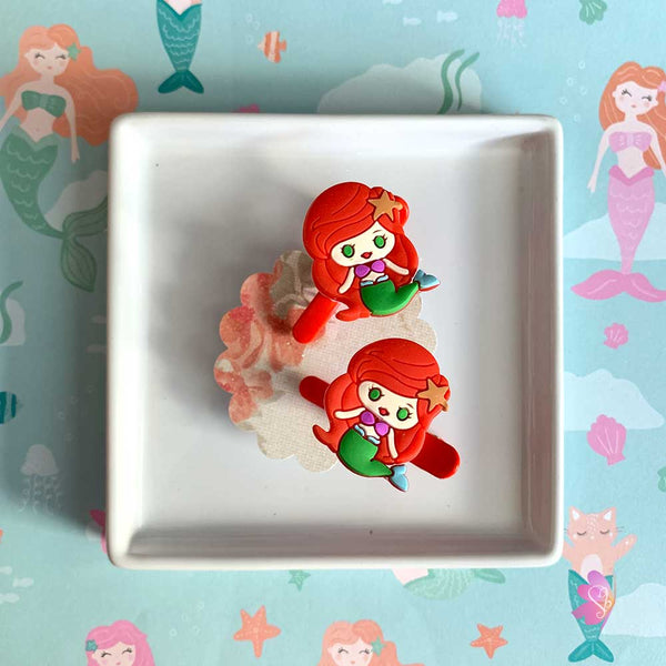 Red Hair Mermaid Spring Motion Hair Clip