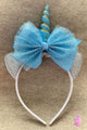 Light Blue Unicorn Tulle Bow Headband