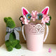 Easter Bunny Ears with Flowers Headband