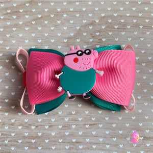 Daddy Peppa Pig Inspired Hair Bow