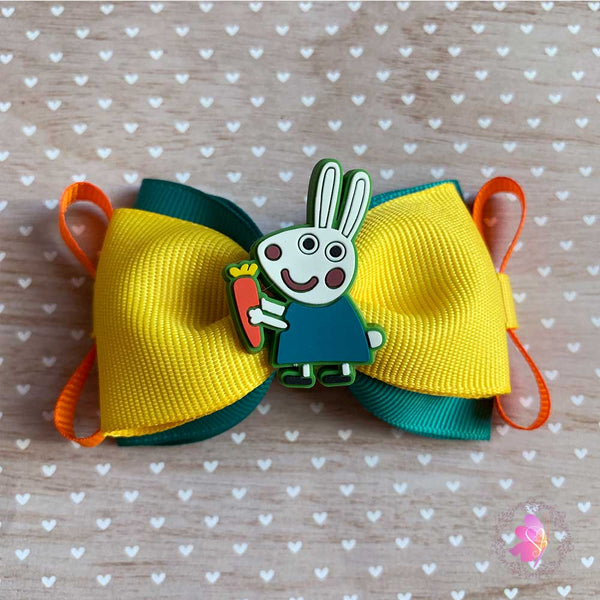 Rebecca Rabbit Peppa Pig Inspired Hair Bow