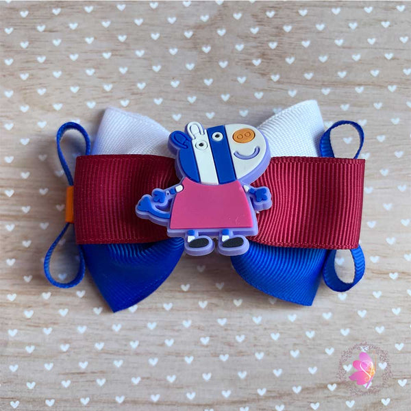 Zoe Zebra Peppa Pig Inspired Hair Bow