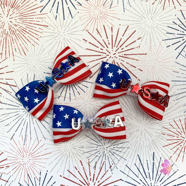 4th of July Celebrations Mini Hair Bow