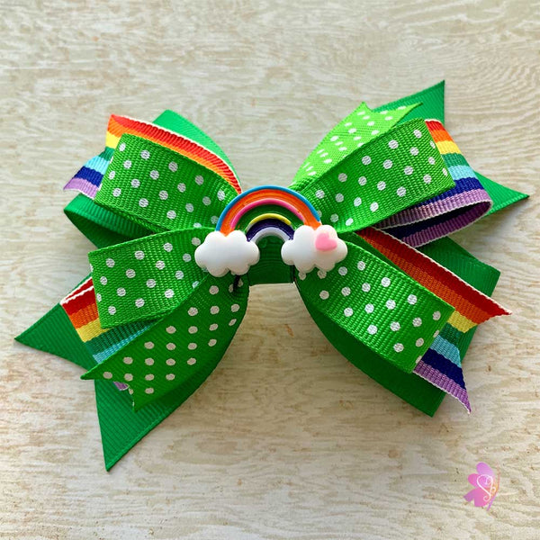 St. Patrick's Day Rainbow Hair Bow