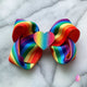 Rainbow & Glitter Heart Hair Bow