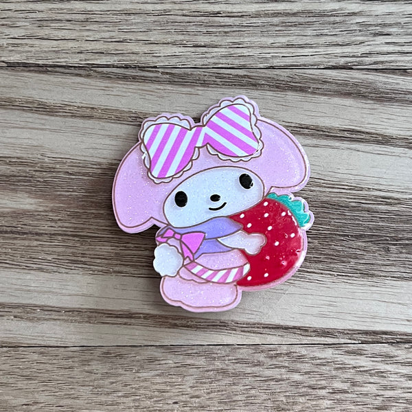 Bunny Strawberry Hair Clip