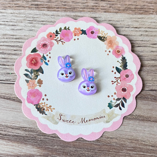 Purple Bunny Earrings