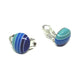 Striped Button Clip-on Earrings