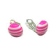 Striped Button Clip-on Earrings