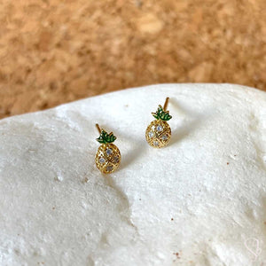gold pineapples stud earrings