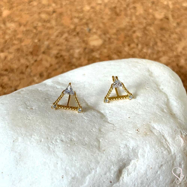 Open Triangle Stud Earrings