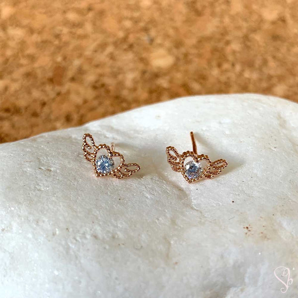 Flying Heart Stud Earrings