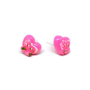 Strawberry Heart Resin Metal-Free Earrings