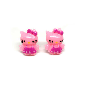 Pink Kitty Metal-Free Earrings