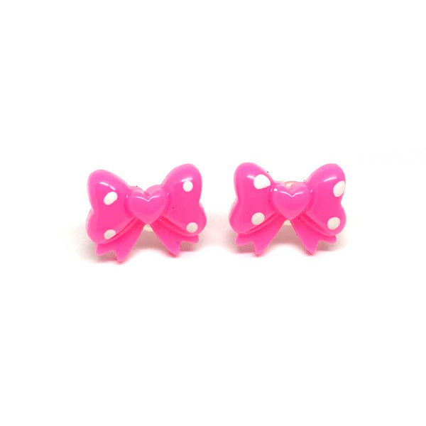 Pink Bow Metal-Free Earrings