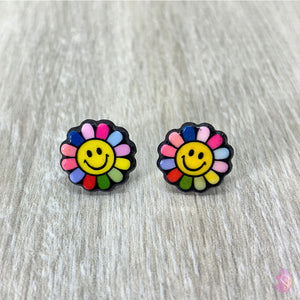 Smiley Flower Post Earrings