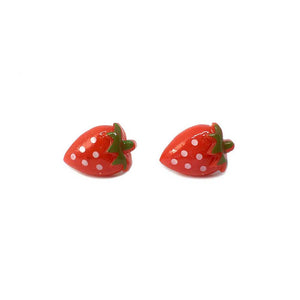 Sweet Strawberry Resin Metal-Free Earrings