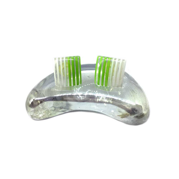 Square Button Metal-Free Earrings