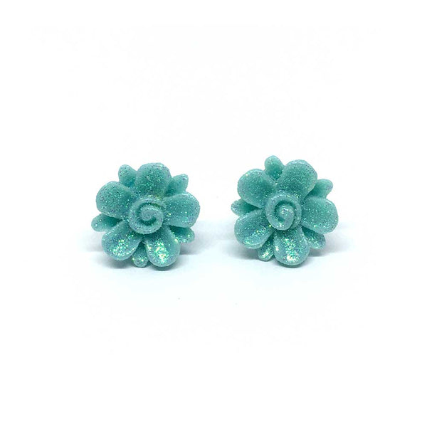 Glitter Flower Metal-Free Earrings