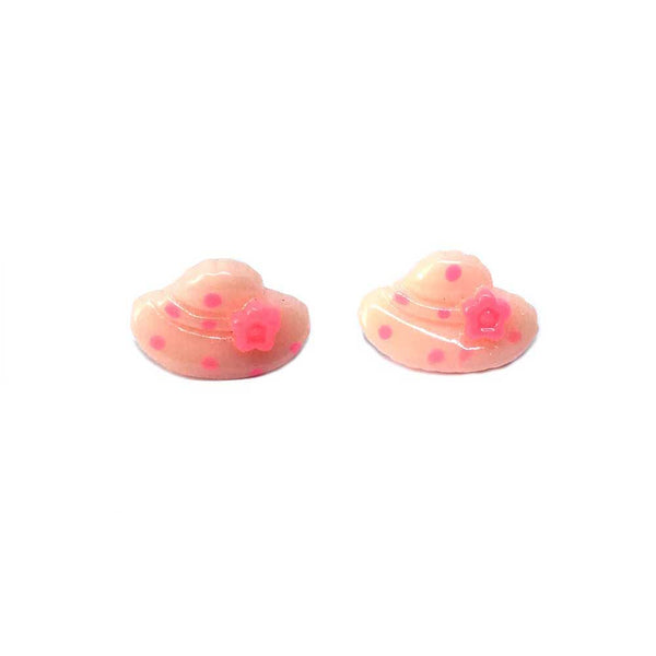 Summer Hat Resin Metal-Free Earrings