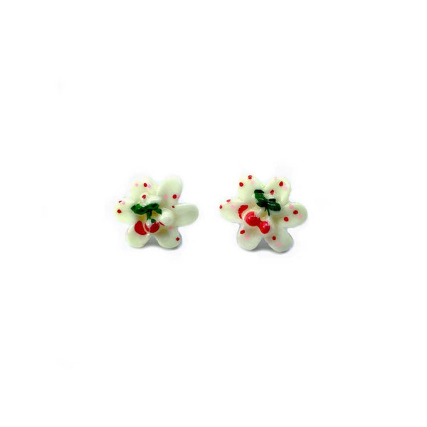Cherry Flower Resin Metal-Free Earrings