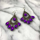 Purple Gem Statement Drop Earrings