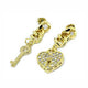 Crystal Heart Lock Chain Drop Earrings