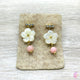 Carved Pearl Flower Drop Earrings