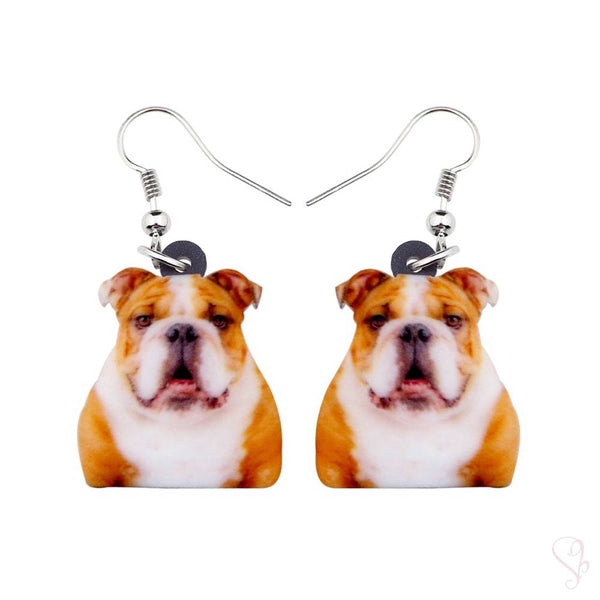 British Bulldog Dog Drop Earrings