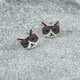 Gray & White Cat Post Earrings