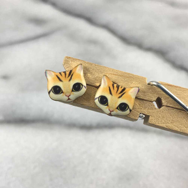 Yellow Cat Post Earrings