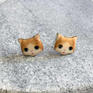 Yellow Cat Post Earrings