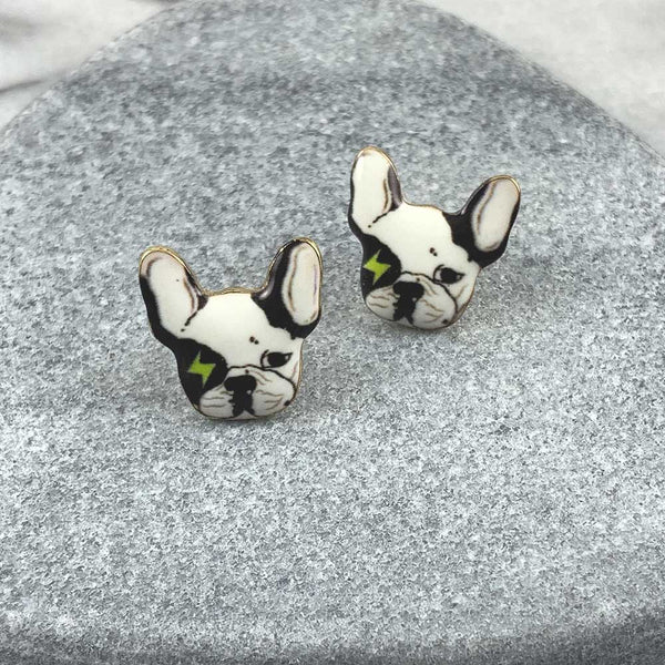 Pirate Bulldog Post Earrings