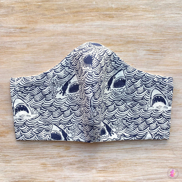 Sharks Handmade Fabric Mask