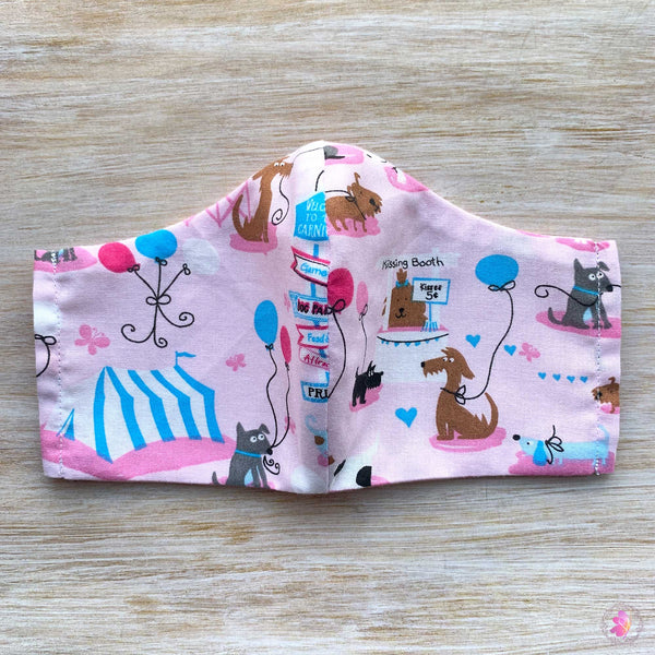 Dog Festival Flowers Handmade Fabric Mask