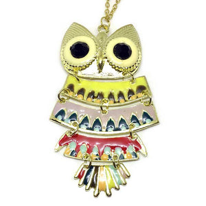 Colorful Owl Long Necklace