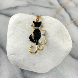 Black & White Cats Necklace