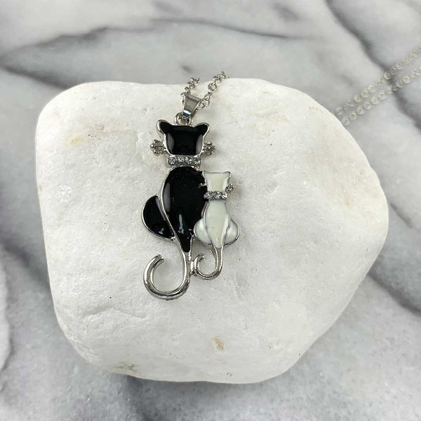 Black & White Cats Necklace