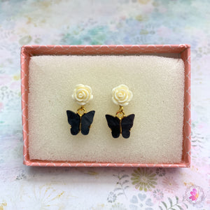 Butterfly & Rose Earrings