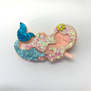Glittered Mermaid Hair Clip