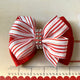 Red & White Holiday Hair Bow