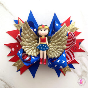 Wonder Girl American Hero Boutique Hair Bow
