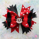 Glitter Red & Black Minnie Mouse Inspired Hair Bow