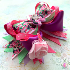 Minnie Mouse Roses Garden Inspired Hair Bow