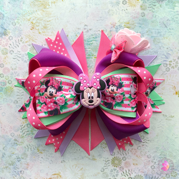 Minnie Mouse Roses Garden Inspired Hair Bow